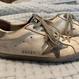 Golden Goose White and Gray Sneakers